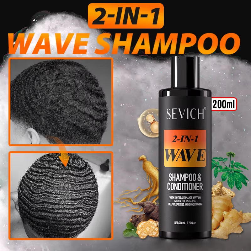 Deep Wave Control Pomade Shampoo Kit Biotin Prevent Hair Loss Edge Control Gel Sport Strong Hold Wave Hair Gel for African Men