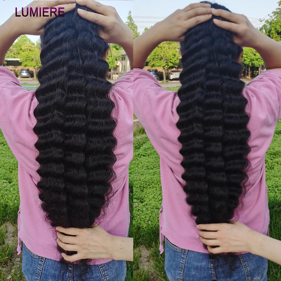 30 40 Inch Loose Deep Wave Bundles Brazilian Raw Human Hair Weave Bundles 1/3/4 Bundle Deals Human Hair Extensions for Women
