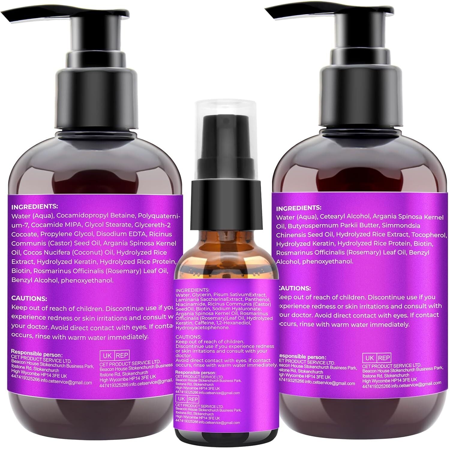 Hair Growth Shampoo and Conditioner Set with Rosemary Biotin Argan and Cas