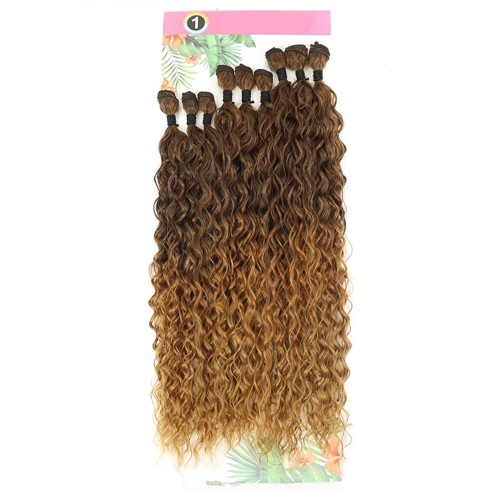 Curly Synthetic Hair Extensions Heat Resistant Long Weaving Curly Hair Extensions Natural Bundles Organic Ice Silk High Quality