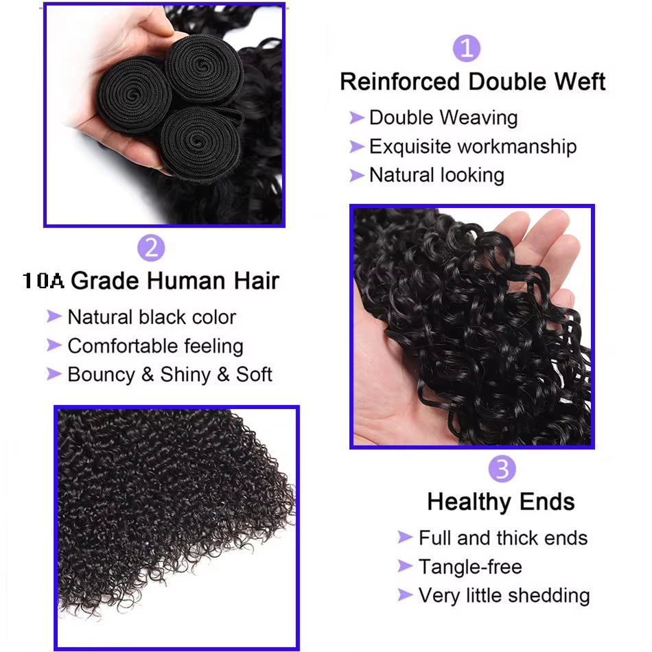 BAHW 12A Malaysia Water Wave Bundles Human Hair Weave 1/3/4PCS Water Curly Hair Cheap Price Virgin Hair Bundles Extensions