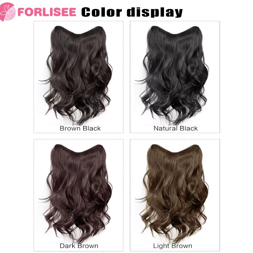 Synthetic Wig Piece One Piece Layered Invisible and Traceless Curly Hair Piece Increase Hair Volume Curly Hair Extension