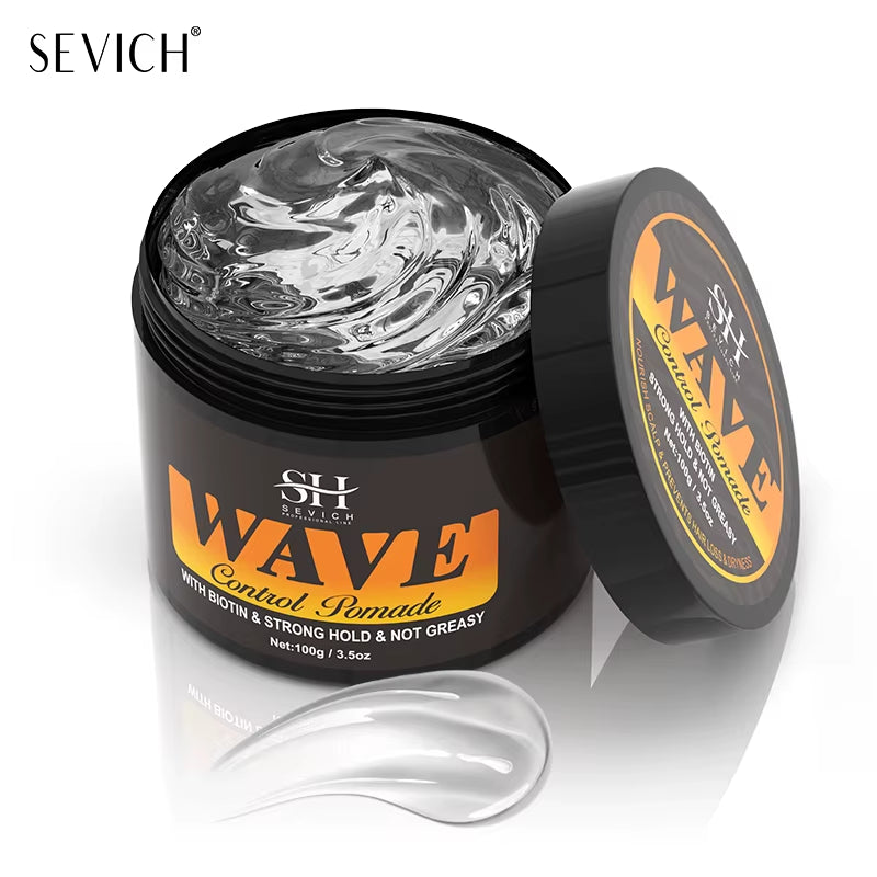 Deep Wave Control Pomade Shampoo Kit Biotin Prevent Hair Loss Edge Control Gel Sport Strong Hold Wave Hair Gel for African Men