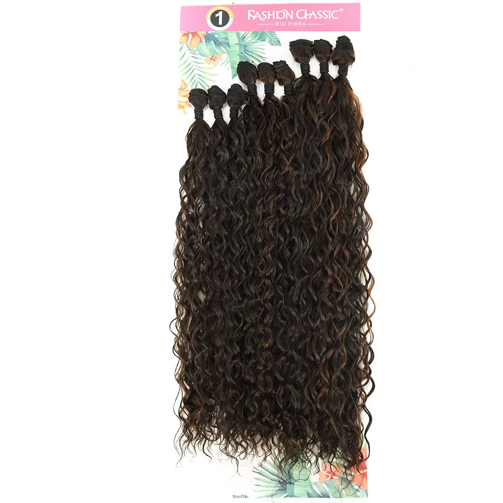 Curly Synthetic Hair Extensions Heat Resistant Long Weaving Curly Hair Extensions Natural Bundles Organic Ice Silk High Quality