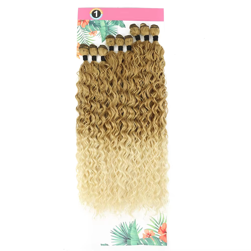 Curly Synthetic Hair Extensions Heat Resistant Long Weaving Curly Hair Extensions Natural Bundles Organic Ice Silk High Quality