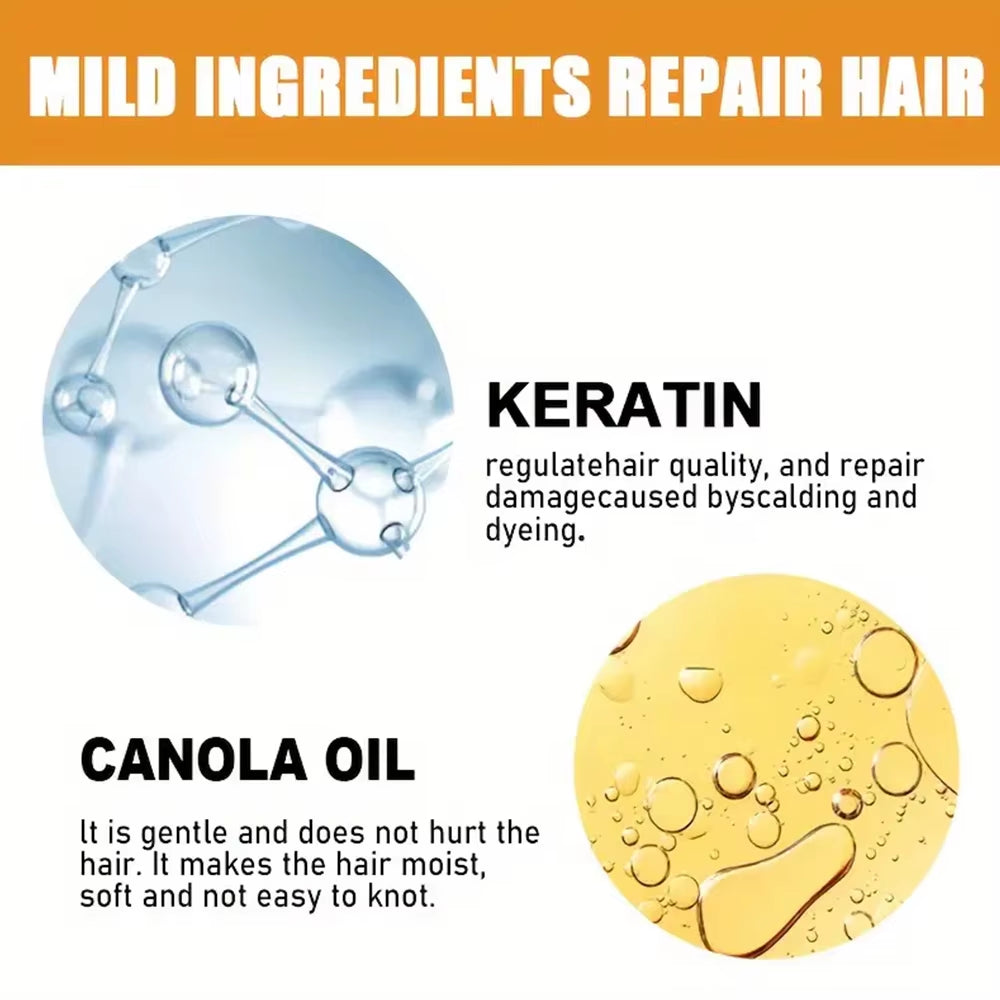 Keratin Hair Mask Deep Nourishing Repair Damaged Hair Restore Shine Repair Damage Dry Frizz Hair Keratin Smoothing Shiny