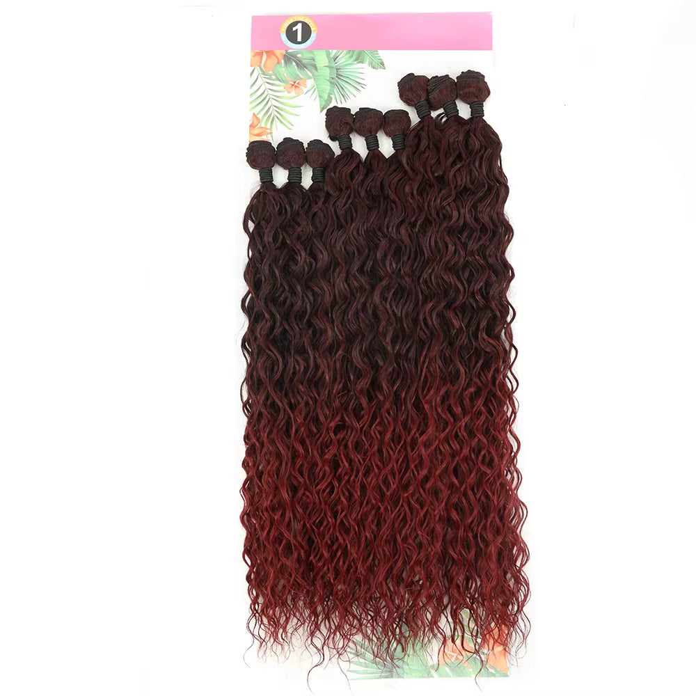 Curly Synthetic Hair Extensions Heat Resistant Long Weaving Curly Hair Extensions Natural Bundles Organic Ice Silk High Quality